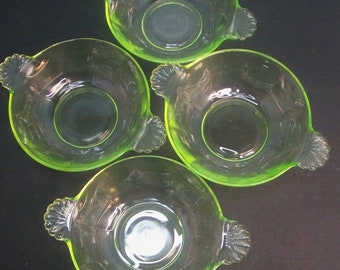 Small Fruit Or Dessert Bowl, ANCHOR HOCKING, 4 1/2 Inch AHC105 Design -  *Set Of Four (4)   ---   #C140273