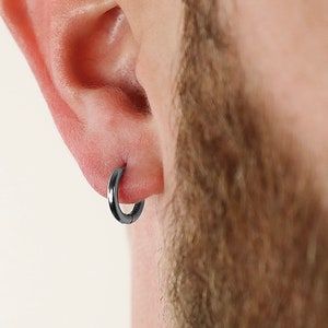 Herren Ohrring - Minimal 2 mm Runder Ohrring - Edelstahl Ohrringe für Herren - Modern Out