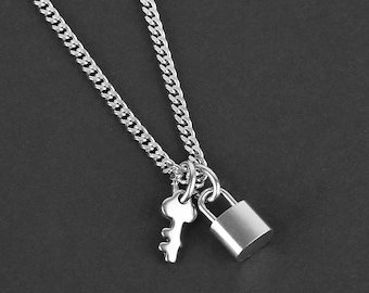 Minimal Lock and Key - Men's Necklace - Waterproof Stainless Steel Jewelry by Modern Out