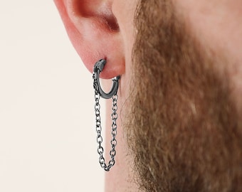 Men's Earring - Valor Hoop Earring - Stainless Steel Earrings for Men - Modern Out