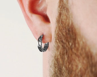 Men's Earring - Rugged Hoop Earring - Stainless Steel Earrings for Men - Modern Out