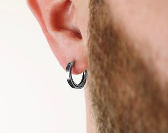 Pendientes de aro para hombre - Elegantes pendientes de acero inoxidable - Modern Out