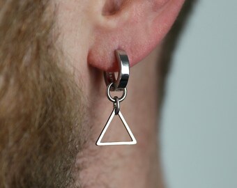 Men's Earring - Triangle Earring - Stainless Steel Earrings for Men - Modern Out