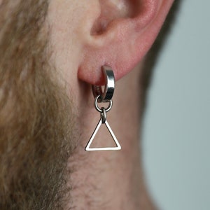 Men's Earring - Triangle Earring - Stainless Steel Earrings for Men - Modern Out
