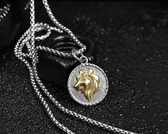 Zodiac Coin Necklace - Men's Necklace - Double Sided Astrology Necklace - Stainless Steel Necklace - Waterproof Necklace by Modern Out