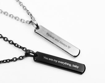 Collana con barra di glifo - Collana da uomo - Collana incisa da uomo - Acciaio inossidabile - Gioielli impermeabili di Modern Out
