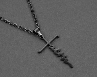 Men's Necklace - Faith Cross Necklace - Stainless Steel Necklace - Necklace for Men - Waterproof Necklace by Modern Out