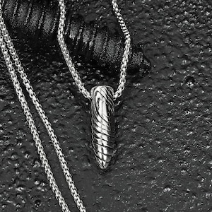 Men's Necklace - Bullet Grain Necklace - Stainless Steel Necklace - Necklace for Men - Waterproof Necklace by Modern Out