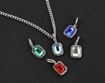 Collana da uomo con amuleto minimalista con pietra portafortuna - Gioielli impermeabili in acciaio inossidabile di Modern Out