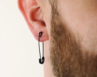 Men's Earring - Safety Pin Earring - Stainless Steel Earrings for Men - Modern Out