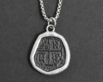 Collana con moneta nera Shipwreck - Collana da uomo - Moneta pirata - Gioielli simbolici - Collana con ciondolo - Collana maschile di Modern Out