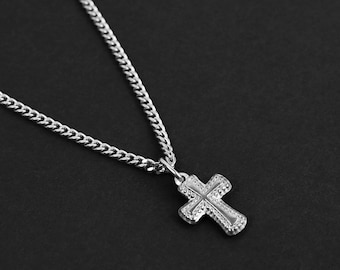 Glory Cross Amulet - Men's Necklace - Waterproof Stainless Steel Pendant