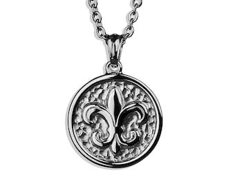 Fleur De Lis Necklace - Men's Necklace - Pendant Necklace - Masculine Necklace - Men's Necklace by Modern Out