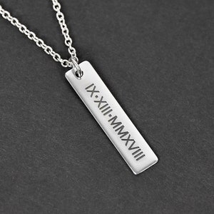 Men's Necklace - Custom Pendant Necklace - Custom Name - Flat Pendant Necklace - Unisex Jewelry - Personalized Necklace by Modern Out