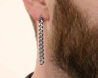 Men's Earring - Cuban Chain Earring - Stainless Steel Earrings for Men - Modern Out