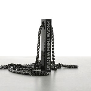 Black Bar Necklace - Men&#39;s Necklace - 6mm Custom Bar Pendant - Names and Initials - Men&#39;s Jewelry - Personalized Necklace by Modern Out