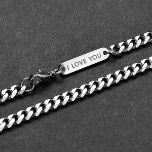 Gepersonaliseerde ketting - Cubaanse ketting heren - roestvrijstalen ketting van 5 mm - waterdichte sieraden - ketting van Modern Out