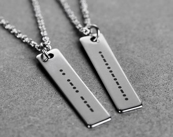 Morse Code Necklace - Secret Message Necklace - Men's Necklace - Unisex Jewelry - Personalized Necklace by Modern Out