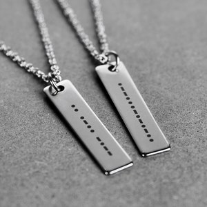 Morsecode ketting ketting met geheime boodschap herenketting unisex sieraden gepersonaliseerde ketting van Modern Out afbeelding 1