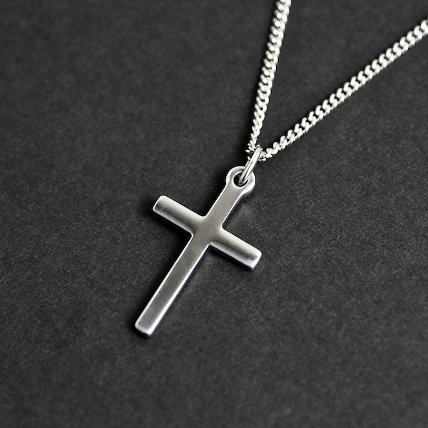 Men's Cross Necklace - Men's Necklace - Silver Cross Necklace - Pendant Necklace - Masculine Necklace - Waterproof Necklace by Modern Out