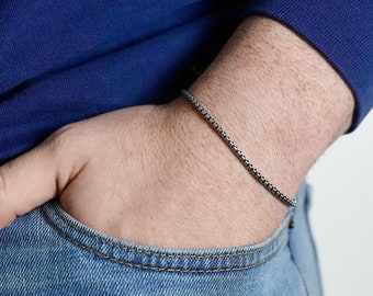 Minimal Box Chain Bracelet - Men's Bracelet - Men's Chain Bracelet - Men's Jewelry - Bracelet by Modern Out