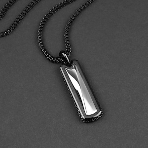 Brim Bar Necklace - Men&#39;s Necklace - Black Steel Pendant - Waterproof Necklace - Necklace for Men by Modern Out