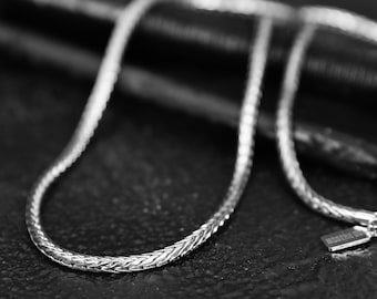 Men's Chain Necklace - Foxtail Chain 4mm - Silver Chain Necklace - Thick Chain - Stainless Steel Chain - Necklace by Modern Out