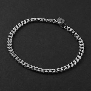 Men's Cuban Chain Bracelet - Men's Bracelet - 5mm Stainless Steel Bracelet - Men's Waterproof Bracelet - Men's Chain Bracelet by Modern Out