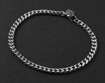 Bracciale da uomo a catena cubana - Bracciale da uomo - Bracciale in acciaio inossidabile da 5 mm - Bracciale da uomo impermeabile - Bracciale a catena da uomo di Modern Out