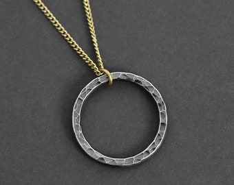 Good Karma Necklace - Men's Necklace - Steel Circle Necklace - Unisex Jewelry - Gift for Him - Circle Pendant by Modern Out