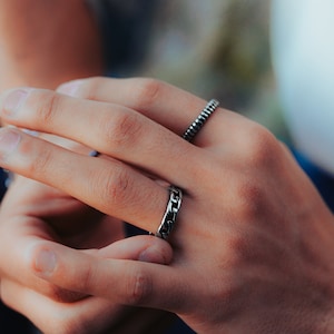 Stacked Bands in Silver - Men&#39;s Rings - Men&#39;s Bands - Stainless Steel Rings - Men&#39;s Jewelry - Rings for Men by Modern Out