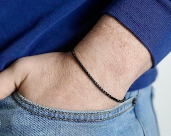 Minimal Box Chain Bracelet - Men&#39;s Waterproof Bracelet - Men&#39;s Chain Bracelet - Men&#39;s Jewelry - Bracelet by Modern Out