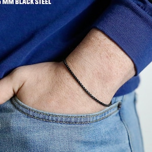 Minimal Box Chain Bracelet - Men&#39;s Waterproof Bracelet - Men&#39;s Chain Bracelet - Men&#39;s Jewelry - Bracelet by Modern Out
