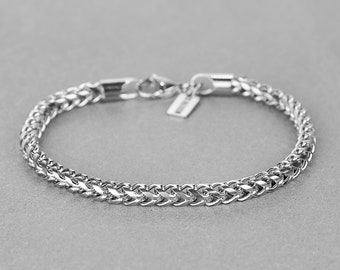 Steel Franco Chain 5mm Bracelet - Men's Bracelet - Stainless Steel Bracelet - Men's Chain Bracelet - Men's Waterproof Bracelet by Modern Out