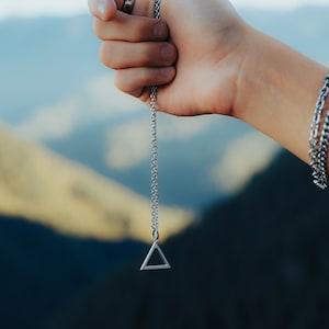 Nomad Triangle Necklace - Men&#39;s Necklace - Black, Gold and Silver Necklace - Stainless Steel - Waterproof Jewelry by Modern Out