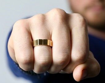 Edge Ring in Gold - Men's Ring - Men's Band - Stainless Steel Ring - Men's Jewelry - Rings for Men by Modern Out