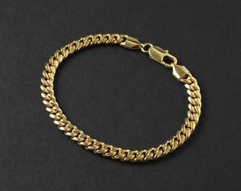 Gold Cuban Chain Bracelet - Men's Bracelet - 6mm Stainless Steel Bracelet - Men's Waterproof Bracelet - Men's Chain Bracelet by Modern Out