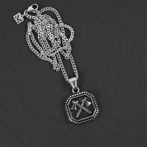 Crossed Axes Necklace - Men&#39;s Necklace - Waterproof Pendant Necklace - Stainless Steel Jewelry for Men - Men&#39;s Gifts by Modern Out