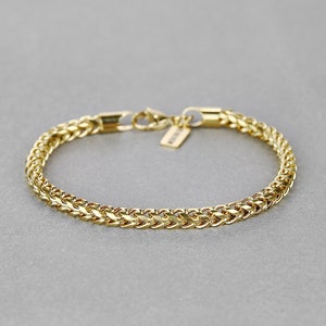 Gold Franco Chain 5mm Bracelet - Men&#39;s Bracelet - Stainless Steel Bracelet - Men&#39;s Chain Bracelet - Men&#39;s Jewelry - Bracelet by Modern Out