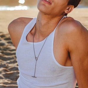 Men&#39;s Necklace - Toggle Box Chain Necklace - Masculine Chain - Stainless Steel Chain - Waterproof Necklace by Modern Out