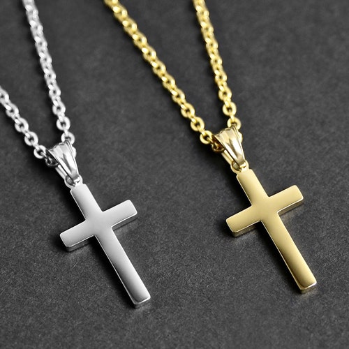 Men's Cross Necklace Modern Cross 