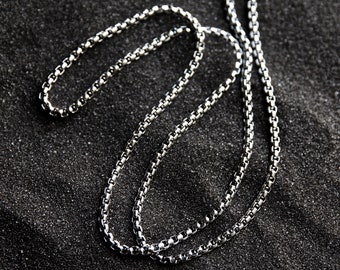 Men's Necklace - Box Chain Necklace - Masculine Chain - Stainless Steel Chain - Waterproof Jewelry - Necklace by Modern Out