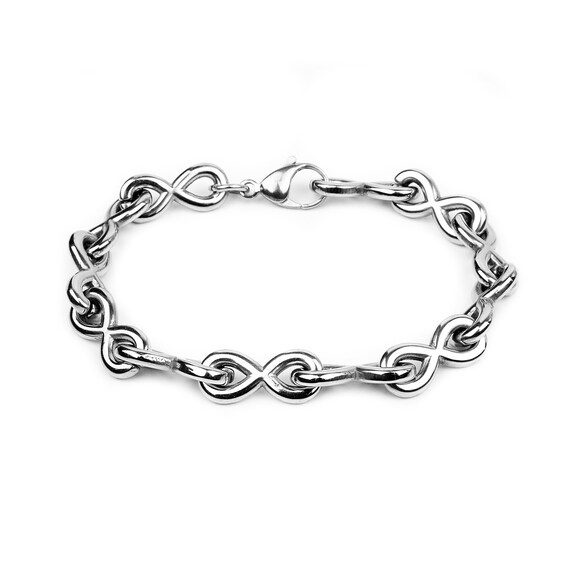 Men's Chain Bracelet - Infinity Chain Bracelet 10mm