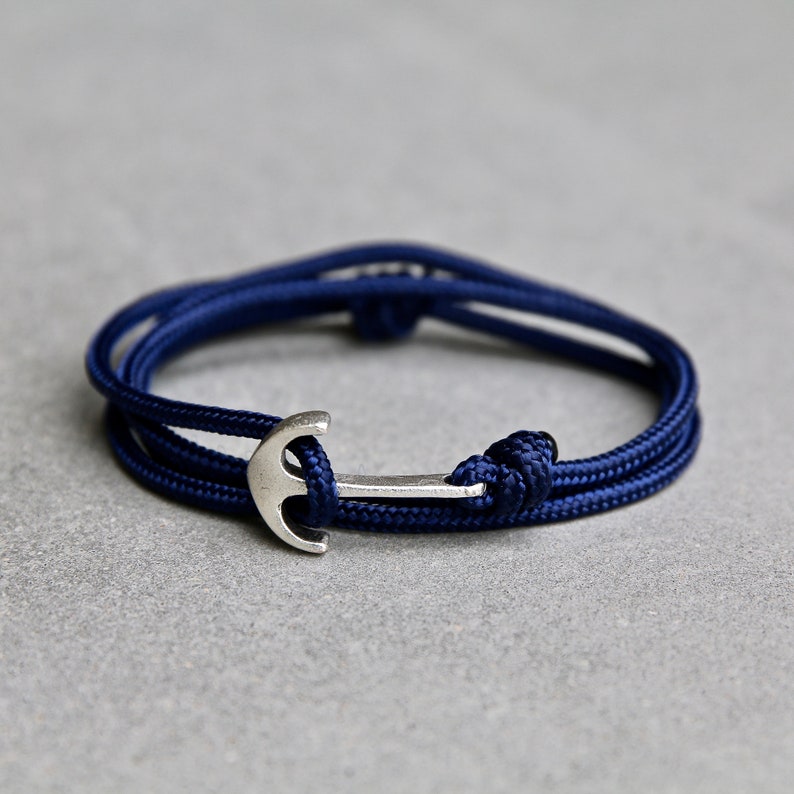 Men's Bracelet Anchor Wrap Bracelet Nylon Rope Etsy