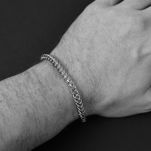 Gold Franco Chain 5mm Bracelet Men's Bracelet Stainless Steel Bracelet ...