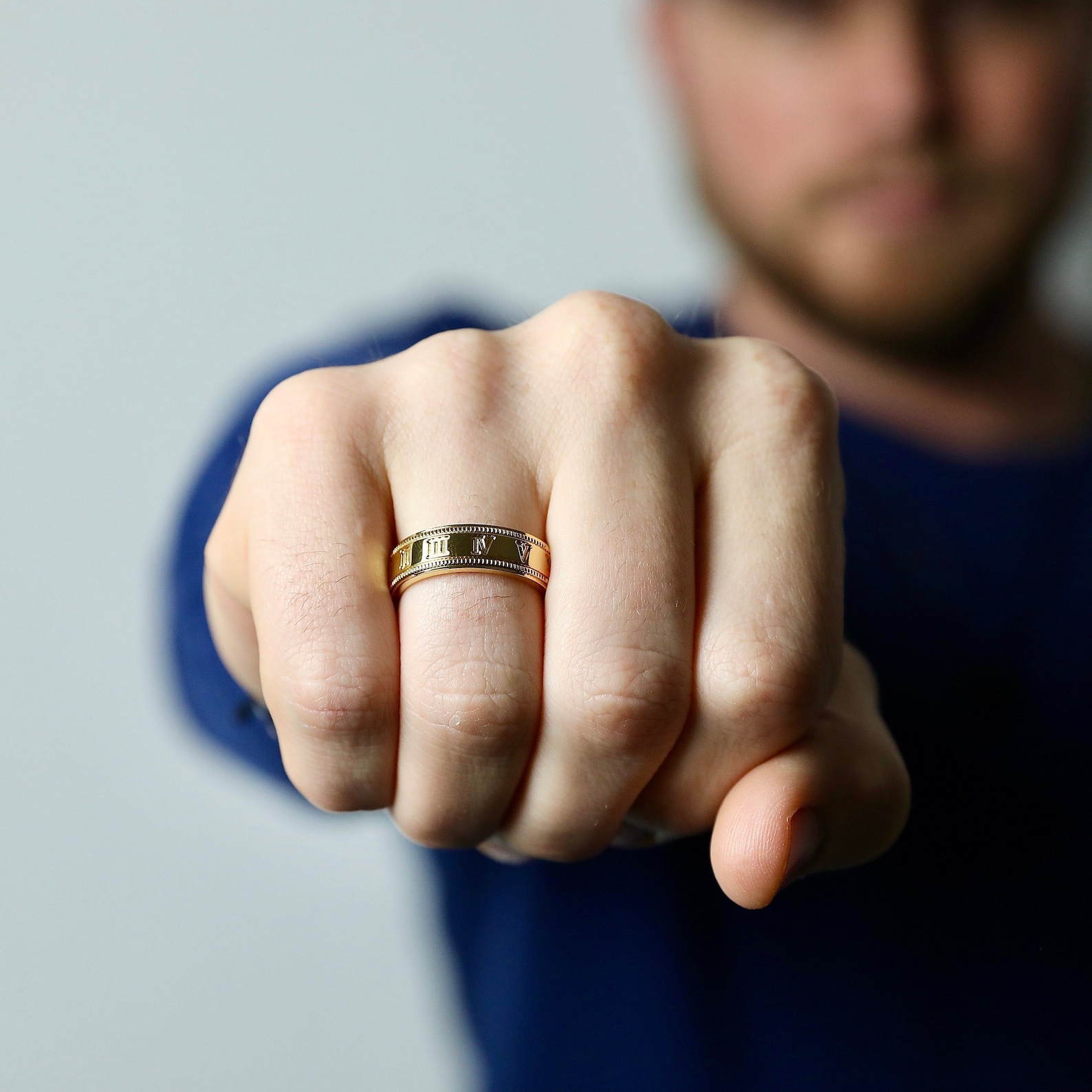 Roman Numeral Ring in Gold - Men's Ring - Men's Band - Stainless Steel ...