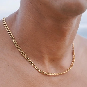 Men&#39;s Chain Necklace - Figaro Chain 4.5mm - Stainless Steel Chain Necklace - Layer Chain - Waterproof Chain - Necklace by Modern Out