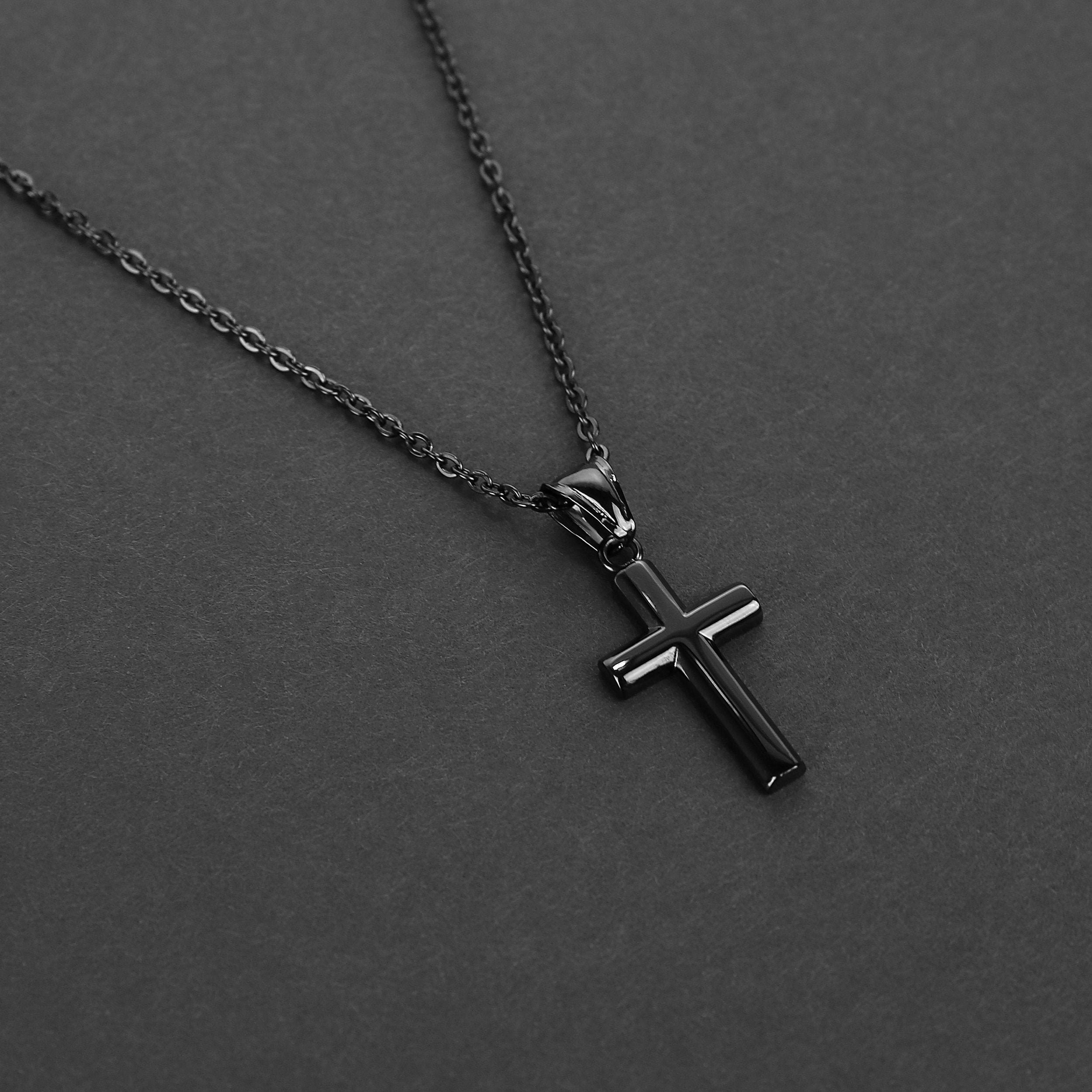 Bold Black Cross Necklace Men's Necklace Cross Etsy Canada