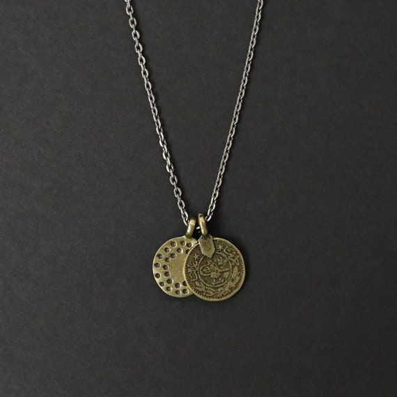 Arabic Coin Necklace Men's Necklace 