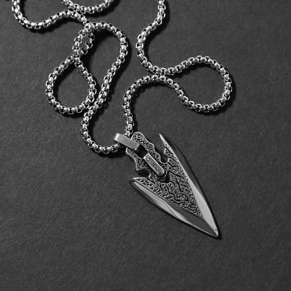 Men's Necklace - Rugged Arrowhead Necklace - Stainless Steel Necklace - Necklace for Men - Waterproof Necklace by Modern Out